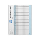 Logo Editable Office Restroom Cleaning Log Notepad Notizblock (Rotiert)