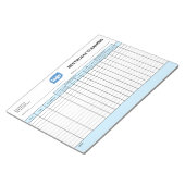 Logo Editable Office Restroom Cleaning Log Notepad Notizblock (angewinkelt)