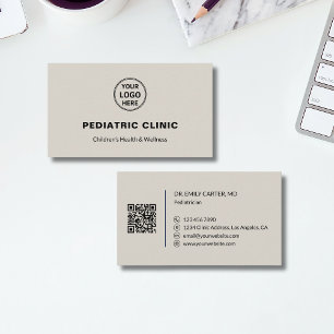 Logo einer Kinderarztpraxis QR Neutral Visitenkarte