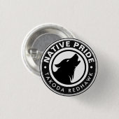Logo eines indianischen Wolfes mit personalisierte Button (Vorne & Hinten)