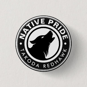 Logo eines indianischen Wolfes mit personalisierte Button