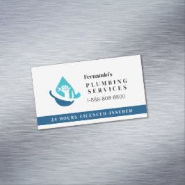 Logo eines professionellen Klempnerbetriebs Magnetische Visitenkarte