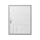 Logo Einfach Gray Undated Daily Planner Notizblock (Rotiert)