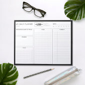 Logo Einfach Schwarzweiß-Basic-Tagesplaner Notizblock