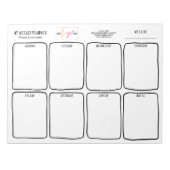 Logo Einfache Abreißhandzeichnung Wochenplaner Notizblock (Vorderseite)