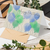 Logo Einfache Aquarellballons Business Geburtstag Karte