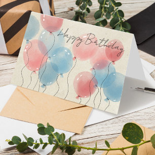 Logo Einfache Aquarellballons Business Geburtstag Karte