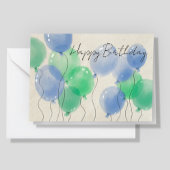 Logo Einfache Aquarellballons Business Geburtstag Karte