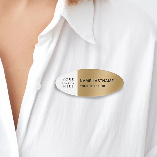 Logo Einfache moderne Imitate Gold Magnet Titel Namenschild