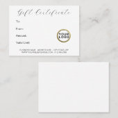 Logo Elegant Minimal Modernes Weißes Geschenkzerti Visitenkarte (Vorne/Hinten)