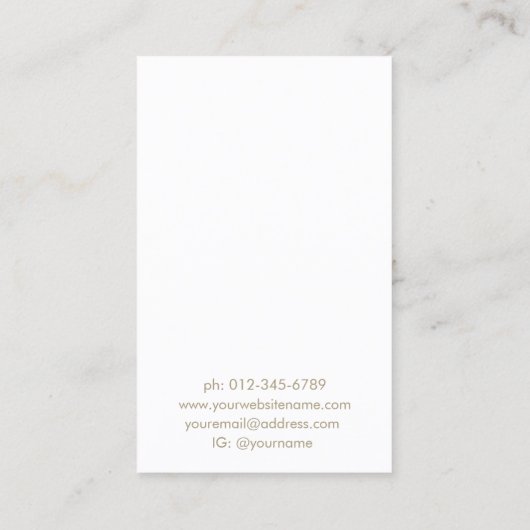 Logo Elegante Gold White Juwelry Earring Display Visitenkarte (Rückseite)