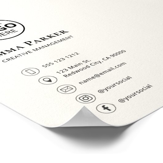 Logo Elegante Minimalistische digitale Visitenkart Poster (Ecke)