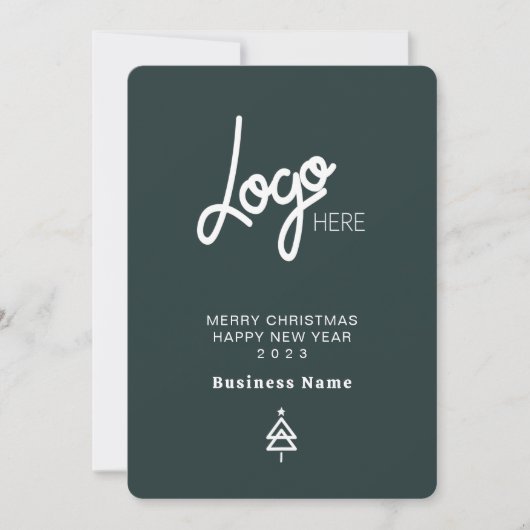 Logo Elegante Moderne Weihnachtskarte Feiertagskarte (Vorderseite)