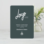 Logo Elegante Moderne Weihnachtskarte Feiertagskarte (Stehend Vorderseite)