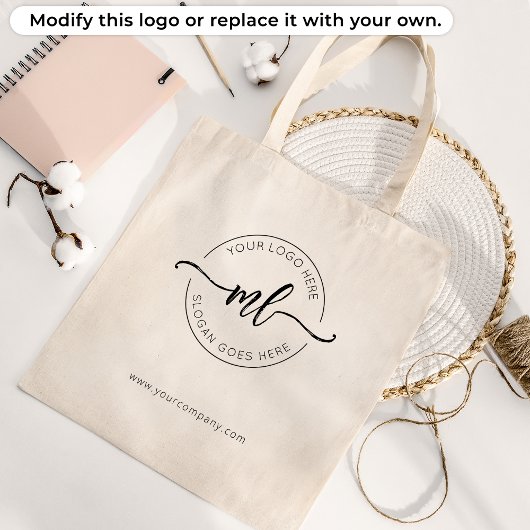 Logo-Elegante Monogramm-Initialen hinzufügen Tragetasche