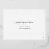 Logo Elegante Navy Blue Business Holiday Card Folieneinladung (Rückseite)