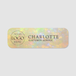 Logo | Elegante Opalstein-Textur Mitarbeiter/ Pers Namensschild