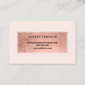 Logo-elegante Rose Gold Typografie rot Visitenkarte (Rückseite)