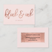 Logo-elegante Rose Gold Typografie rot Visitenkarte (Vorne/Hinten)