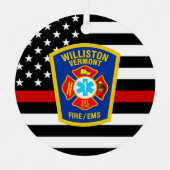 Logo-Emblem für Feuerwehrleute Ornament Aus Metall (Vorderseite)