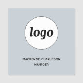 Logo Employee Staff Powder Blue Magnetic or Pin Namensschild (Vorderseite)