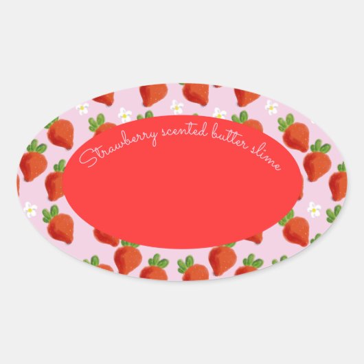 Logo-Erdbeerschleim Ovaler Aufkleber (Vorderseite)