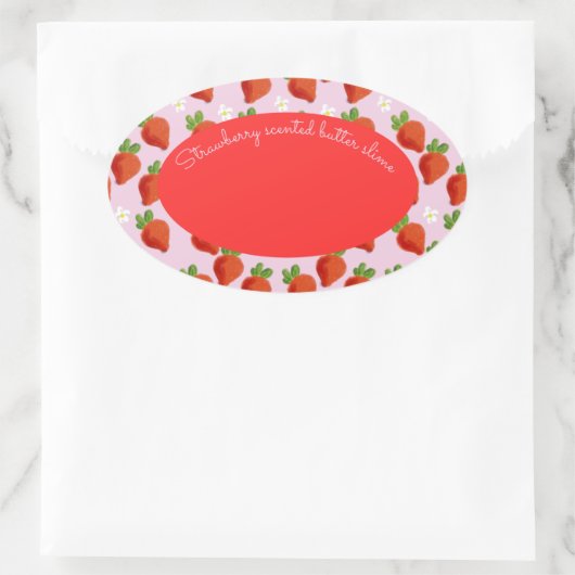 Logo-Erdbeerschleim Ovaler Aufkleber (Tasche)