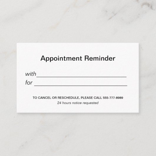 Logo-Ernennungskarten Terminkarte (Vorderseite)