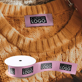 Logo Etiketten Kleidung Tags Handmade Pink Aufnähe Satinband