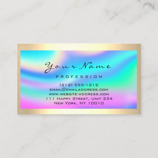 Logo Eyelash Makeup Artist Friseur Holograph Visitenkarte (Rückseite)