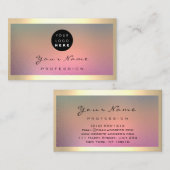 Logo Eyelash Makeup Artist Haare Rose Frame Ombre Visitenkarte (Vorne/Hinten)