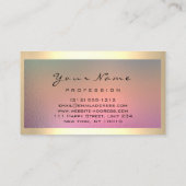 Logo Eyelash Makeup Artist Haare Rose Frame Ombre Visitenkarte (Rückseite)