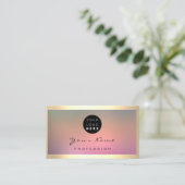 Logo Eyelash Makeup Artist Haare Rose Frame Ombre Visitenkarte (Stehend Vorderseite)