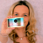 Logo Eyelash Makeup Artist Haare Rose Gerahmt Ombr Visitenkarte