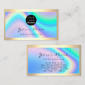 Logo Eyelash Makeup Artist Hair Modern Holograph Visitenkarte (Vorne/Hinten)