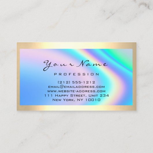 Logo Eyelash Makeup Artist Hair Modern Holograph Visitenkarte (Rückseite)