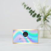 Logo Eyelash Makeup Artist Hair Modern Holograph Visitenkarte (Stehend Vorderseite)