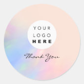 Logo Eyelash Makeup Haair Nails Holograph Rose Bus Runder Aufkleber (Vorderseite)