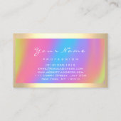 Logo Eyelash Makeup Haar Nägel Holograph Unicorn Visitenkarte (Rückseite)