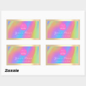 Logo Eyelash Makeup Haar Nails Holograph Golden Rechteckiger Aufkleber (Blatt)