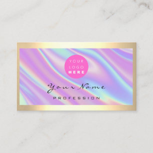 Logo Eyelash Makeup Haar Nails Holograph Opal Visitenkarte