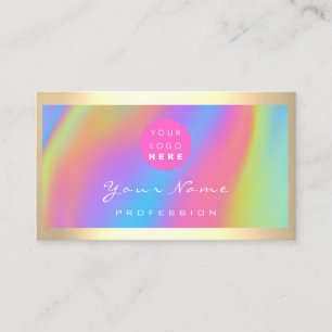 Logo Eyelash Makeup Haar Nails Holograph Unicorn Visitenkarte