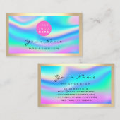 Logo Eyelash Makeup Pink Friseur Holograph Visitenkarte (Vorne/Hinten)