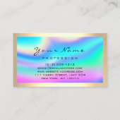 Logo Eyelash Makeup Pink Friseur Holograph Visitenkarte (Rückseite)