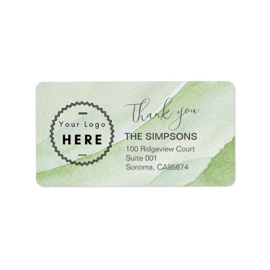 Logo-Farbe Grüne Rücksendeadresse Adressaufkleber (Vorne)