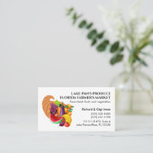 Logo "Farm Fresh Fruits and Vegetables Cornucopia" Visitenkarte (Stehend Vorderseite)