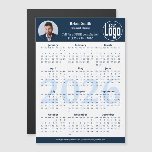 Logo Financial Planner 2026 Calendar Magnet (Vorne/Hinten)