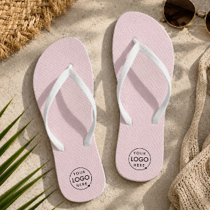 Logo Flip Flops   Rosa markierte Pool-Strand-Schuh Badesandalen