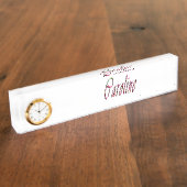 Logo "Floral Caroline Name" Namensplakette (Seite)