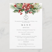 Logo Florals Weihnachtsmenü Party Karte (Vorderseite)